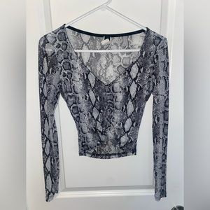 Snakeskin mesh top
